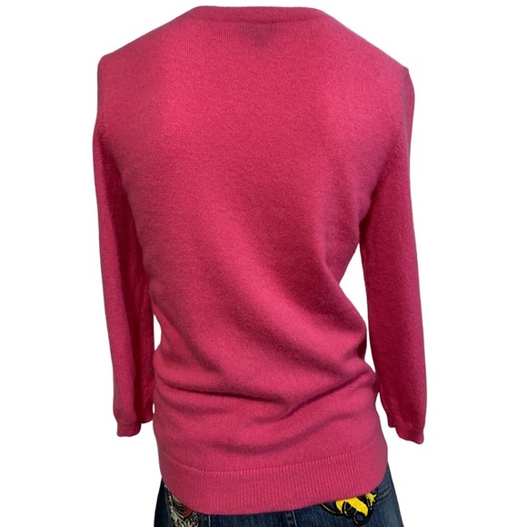 TALBOTS Womens Cashmere Sweater Crewneck Hot Pink Medium - Picture 2 of 12